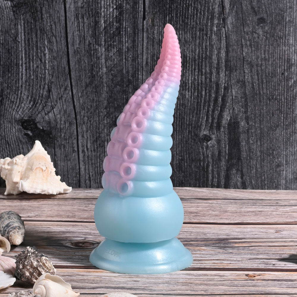 Selopa STUCK ON YOU - Blue/Pink 19 cm USB Rechargeable Vibrating Tentacle Fantasy Dildo - Hush Store Sydney 