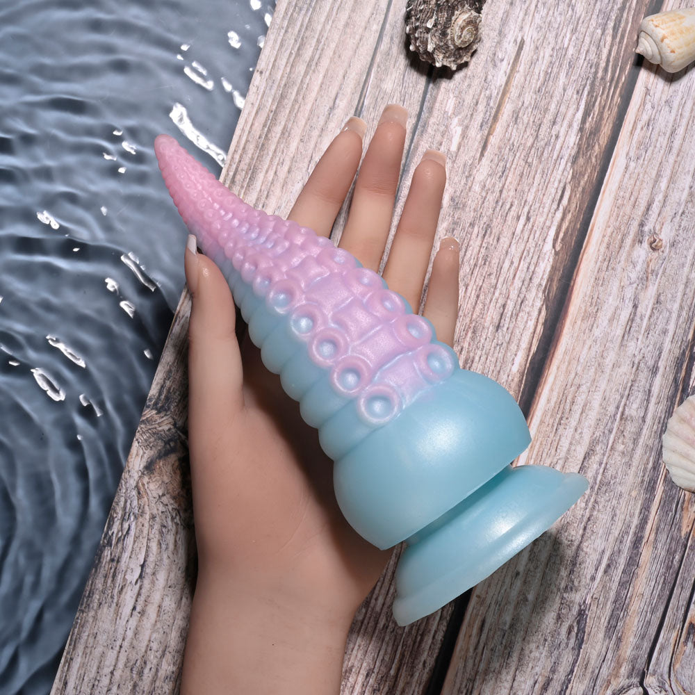 Selopa STUCK ON YOU - Blue/Pink 19 cm USB Rechargeable Vibrating Tentacle Fantasy Dildo - Hush Store Sydney 