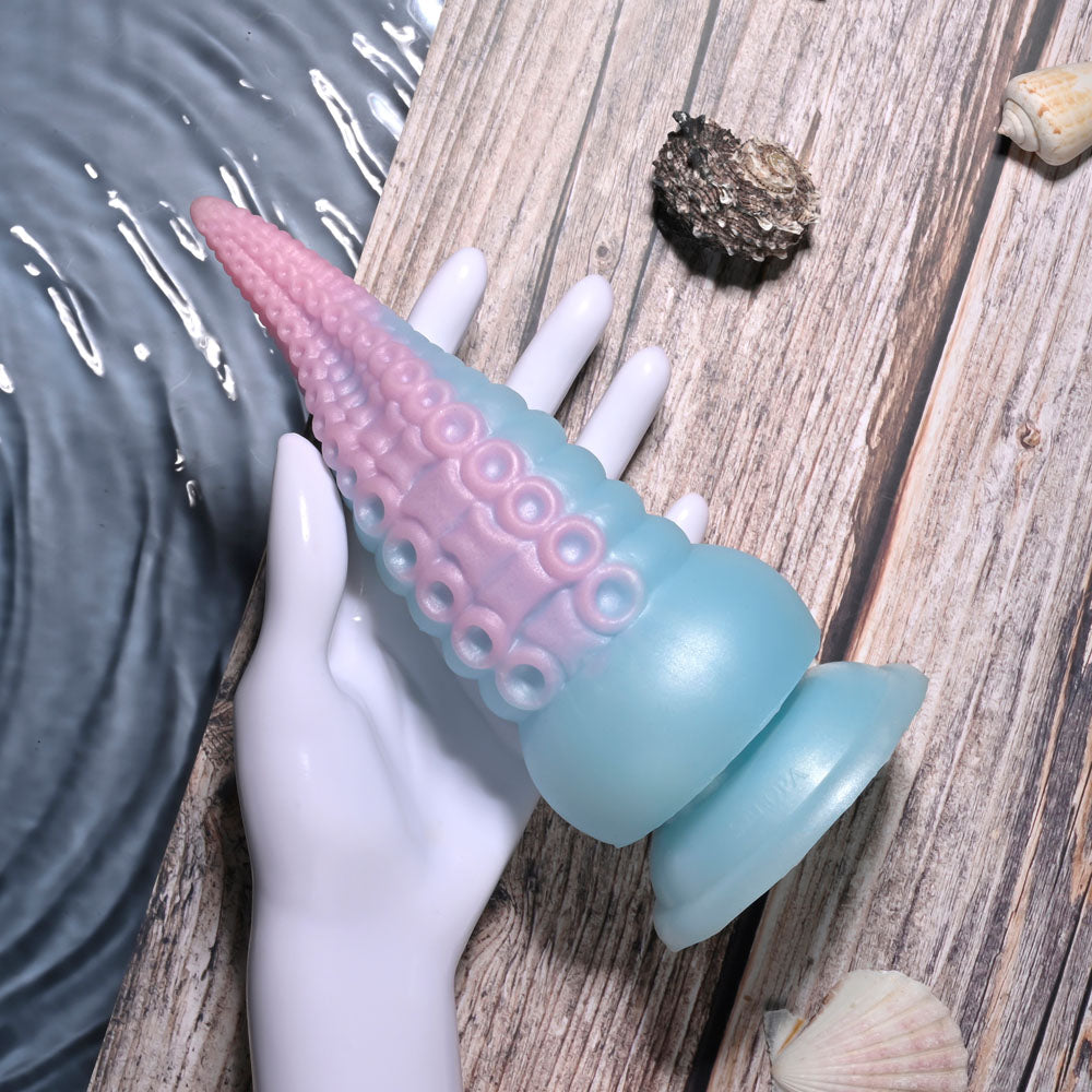 Selopa STUCK ON YOU - Blue/Pink 19 cm USB Rechargeable Vibrating Tentacle Fantasy Dildo - Hush Store Sydney 