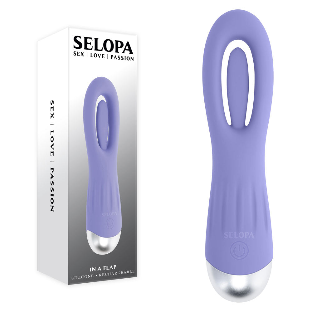 Selopa IN A FLAP - Purple 15 cm USB Rechargeable Flicking Stimulator - Hush Store Sydney 