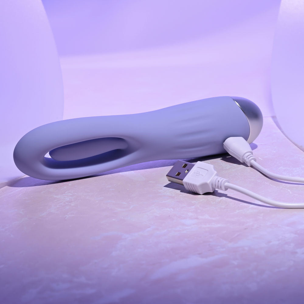 Selopa IN A FLAP - Purple 15 cm USB Rechargeable Flicking Stimulator - Hush Store Sydney 