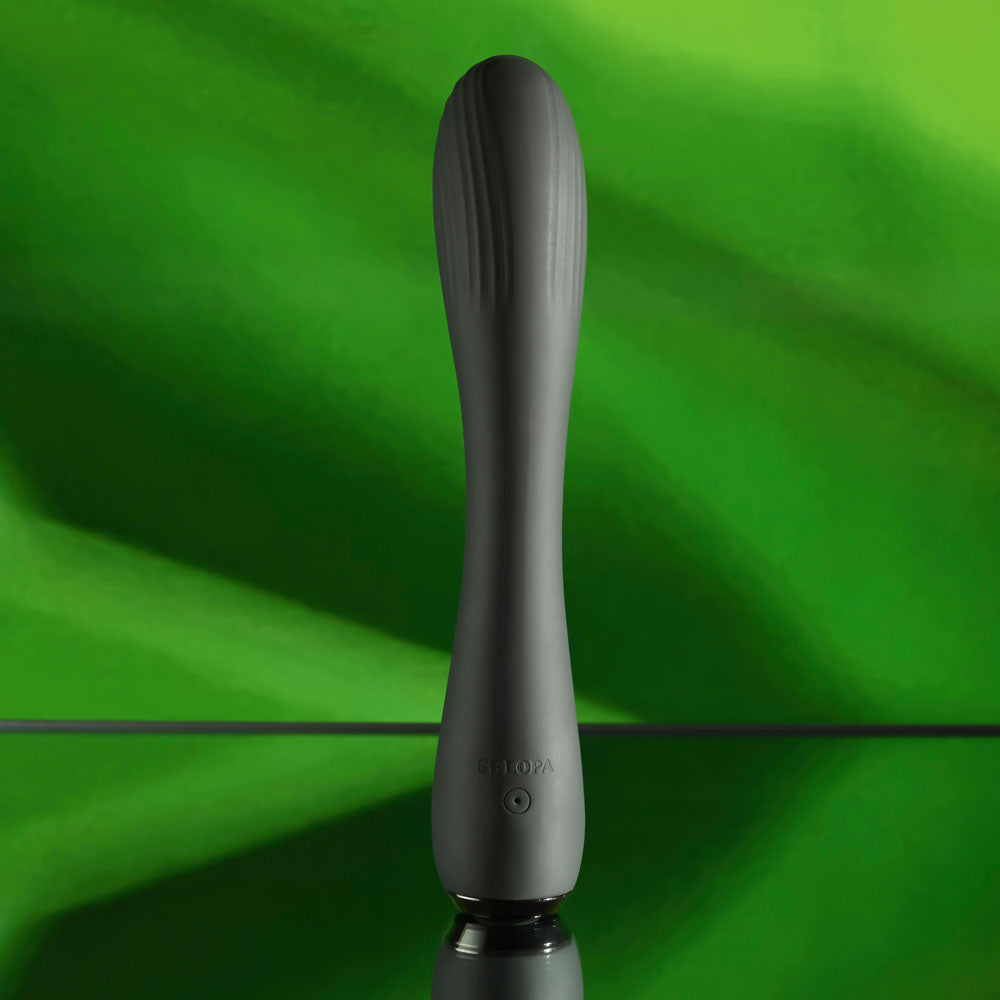Selopa MIDNIGHT MAGIC - Black 20.2 cm USB Rechargeable Vibrator - Hush Store Sydney 