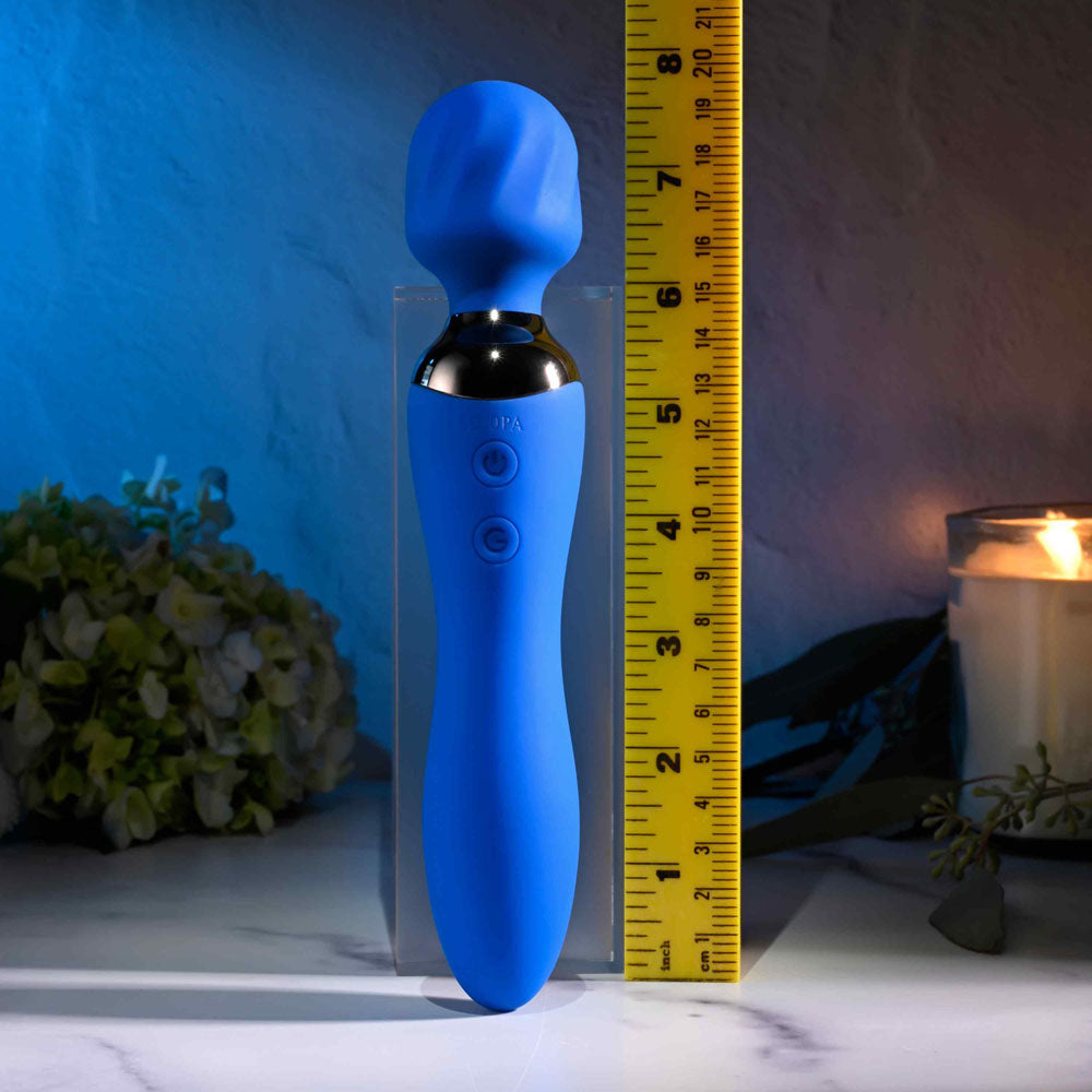 Selopa BLUE BELLE - Blue USB Rechargeable 20 cm Massage Wand - Hush Store Sydney 