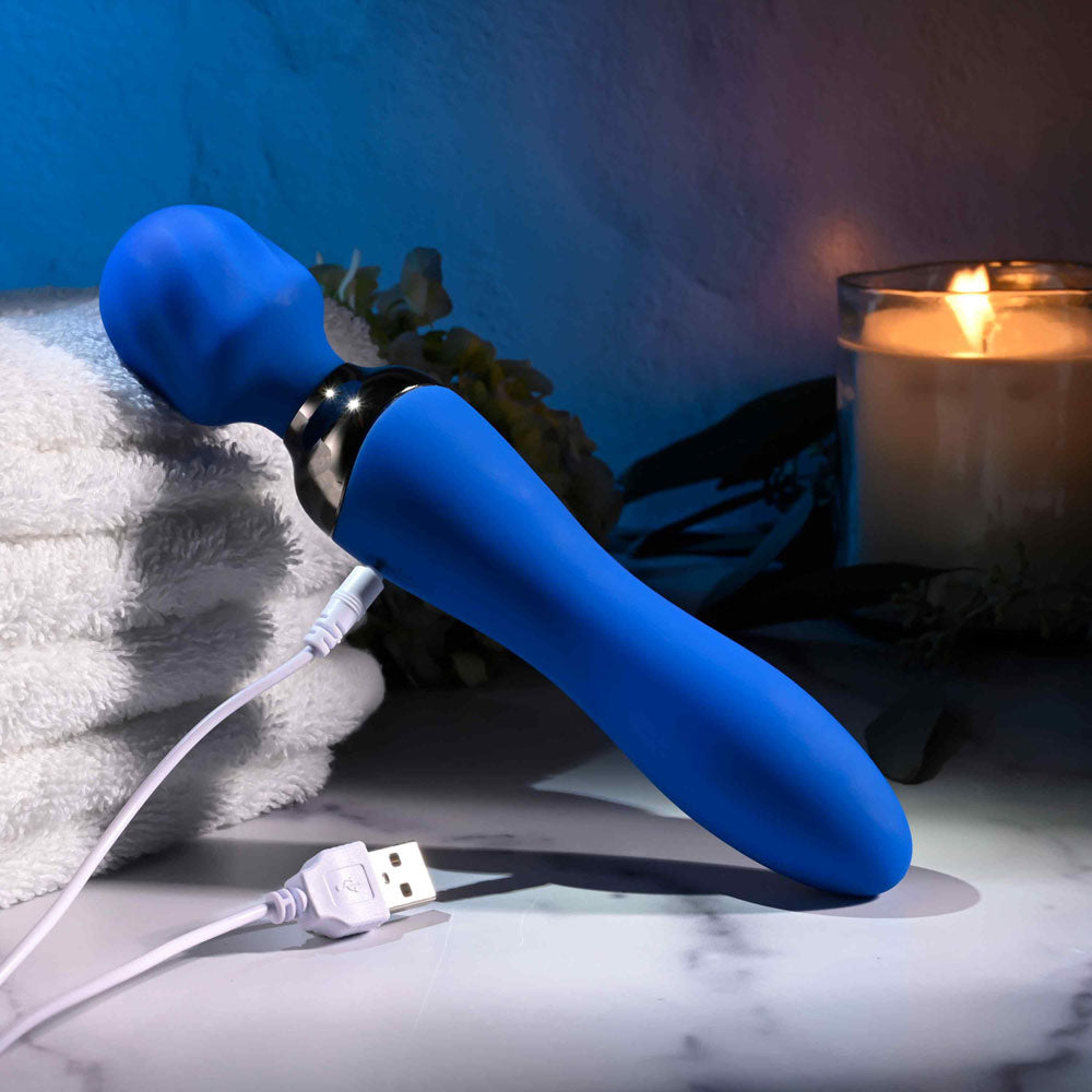 Selopa BLUE BELLE - Blue USB Rechargeable 20 cm Massage Wand - Hush Store Sydney 