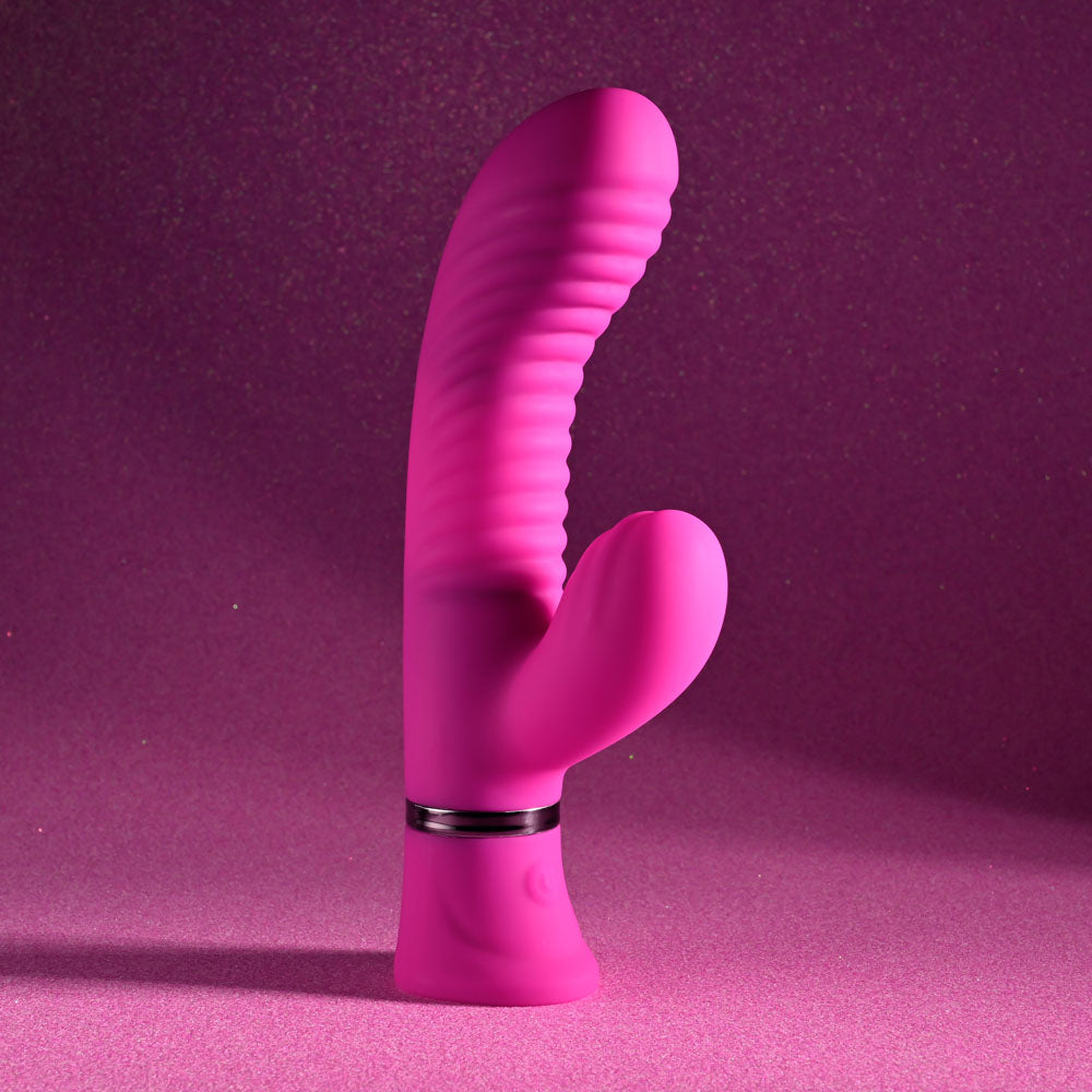 Selopa NEXT WAVE - Pink 16.4 cm USB Rechargeable Dual Vibrator - Hush Store Sydney 