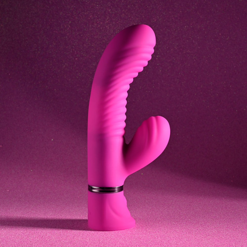 Selopa NEXT WAVE - Pink 16.4 cm USB Rechargeable Dual Vibrator - Hush Store Sydney 