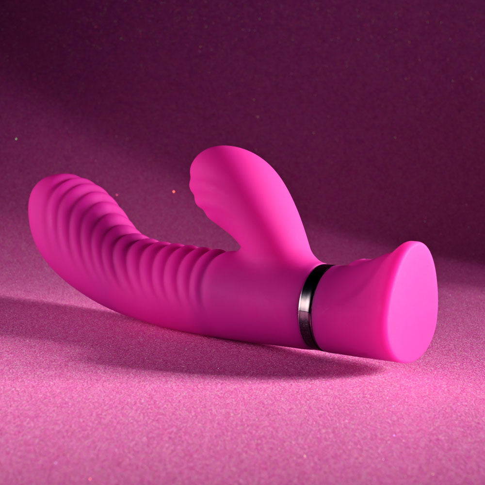 Selopa NEXT WAVE - Pink 16.4 cm USB Rechargeable Dual Vibrator - Hush Store Sydney 