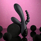 Selopa TRIPLE ACES - Black 19.7 cm USB Rechargeable Triple Stimulator Vibrator - Hush Store Sydney 