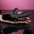 Selopa TRIPLE ACES - Black 19.7 cm USB Rechargeable Triple Stimulator Vibrator - Hush Store Sydney 