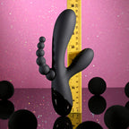 Selopa TRIPLE ACES - Black 19.7 cm USB Rechargeable Triple Stimulator Vibrator - Hush Store Sydney 