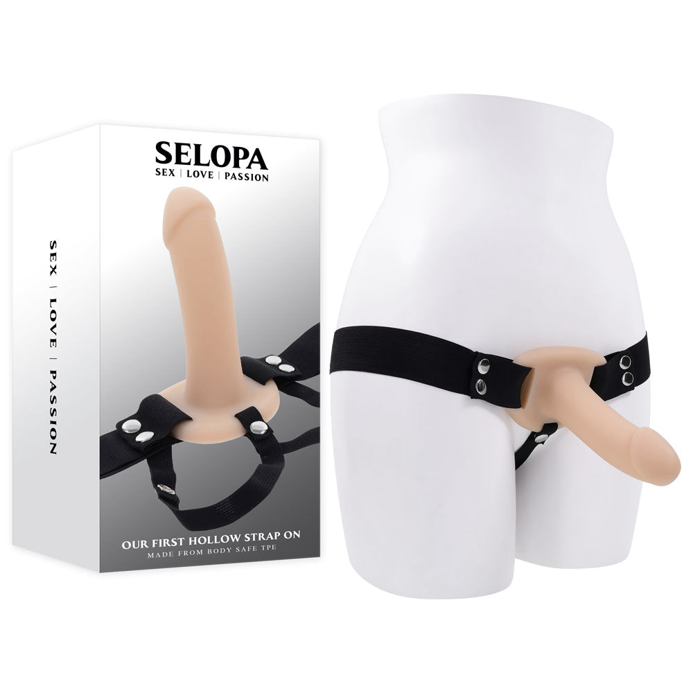 Selopa OUR FIRST HOLLOW STRAP ON LIGHT - Flesh 16.3 cm Hollow Strap-On - Hush Store Sydney 