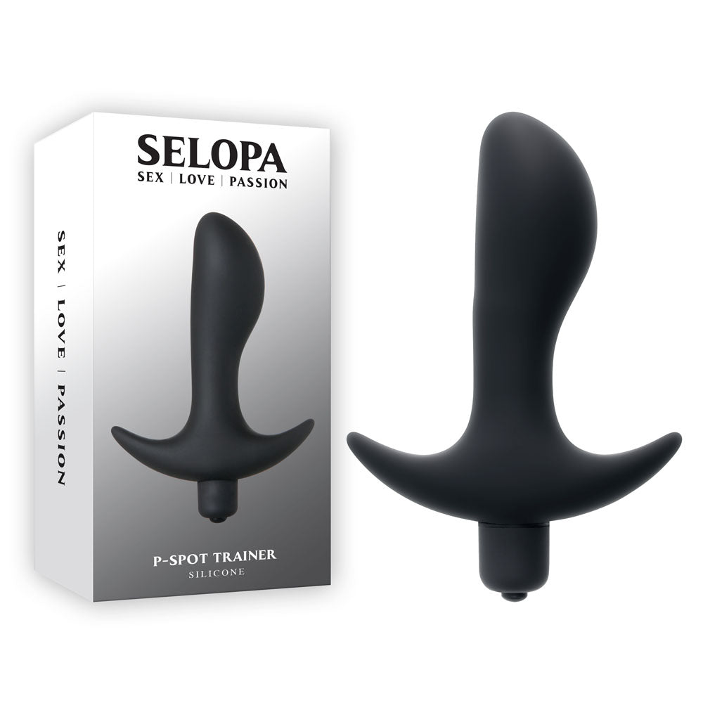 Selopa P-SPOT TRAINER - Black 12.7 cm Vibrating Prostate Massager - Hush Store Sydney 