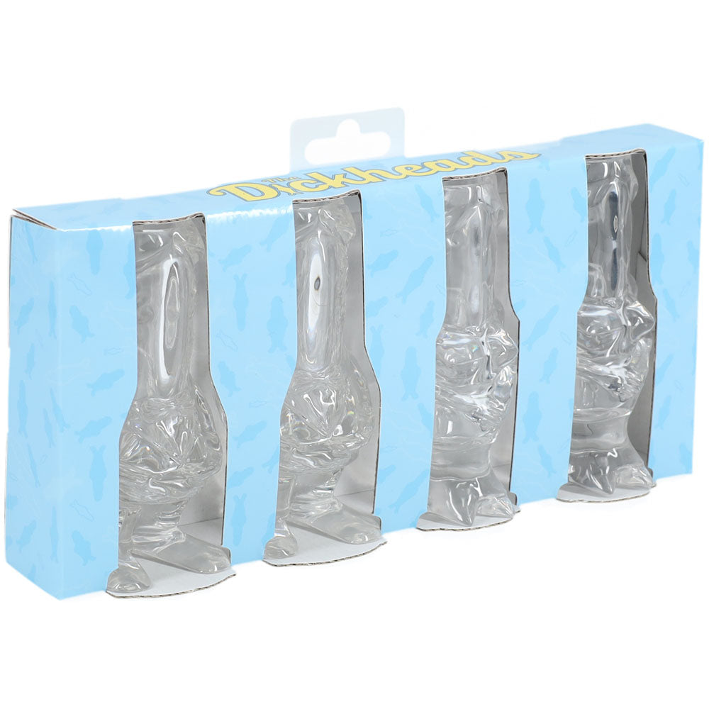 S-LINE The Dickheads - Couples Tall Shot Glasses - Clear Novelty 44 ml Shot Glasses - 4 Pack - Hush Store Sydney 