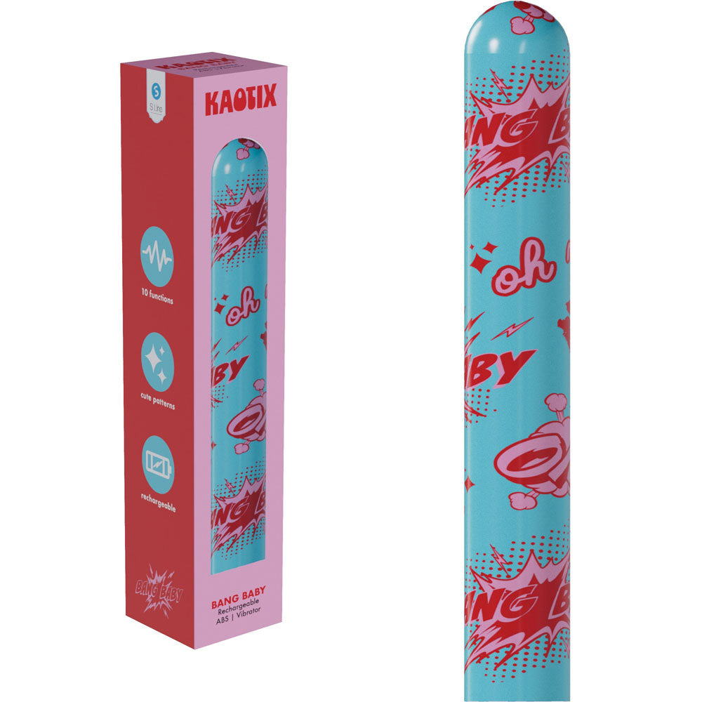 S-LINE Kaotix Bang Baby - Blue 17.8 cm USB Rechargeable Vibrator - Hush Store Sydney 