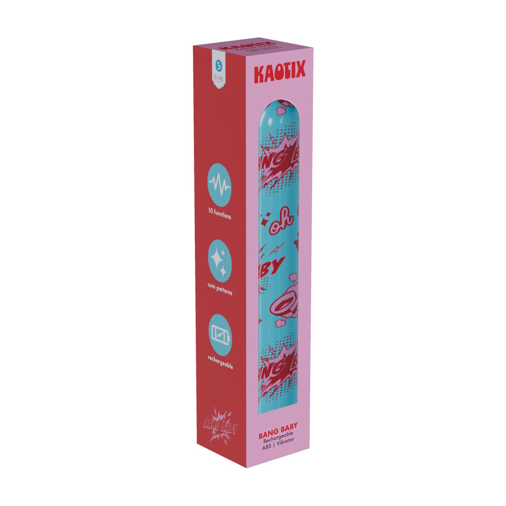 S-LINE Kaotix Bang Baby - Blue 17.8 cm USB Rechargeable Vibrator - Hush Store Sydney 