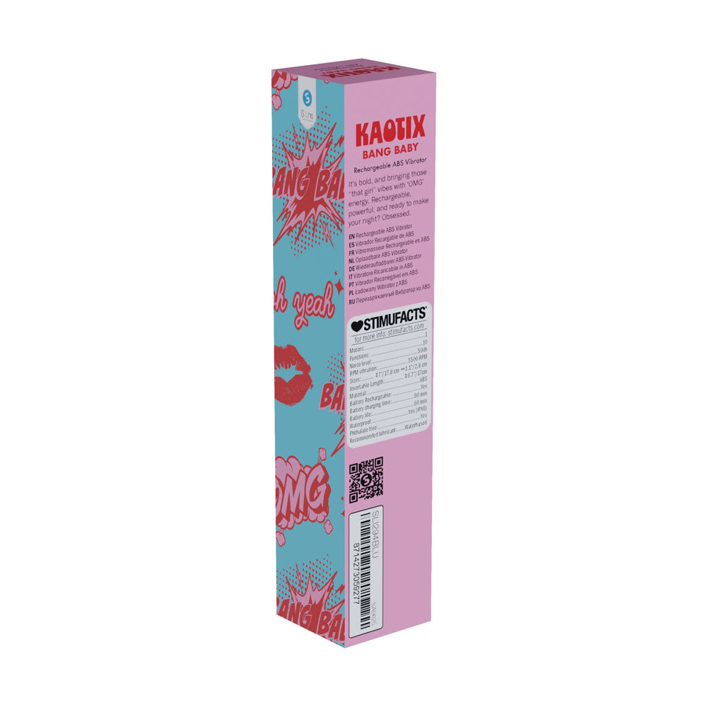 S-LINE Kaotix Bang Baby - Blue 17.8 cm USB Rechargeable Vibrator - Hush Store Sydney 