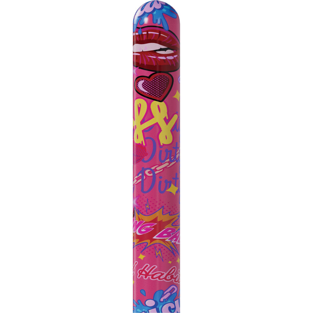 S-LINE Kaotix Pop Art - Pink 17.8 cm USB Rechargeable Vibrator - Hush Store Sydney 
