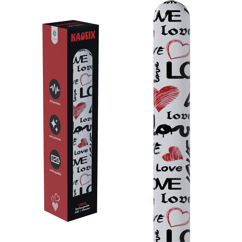 S-LINE Kaotix Love - White 17.8 cm USB Rechargeable Vibrator - Hush Store Sydney 