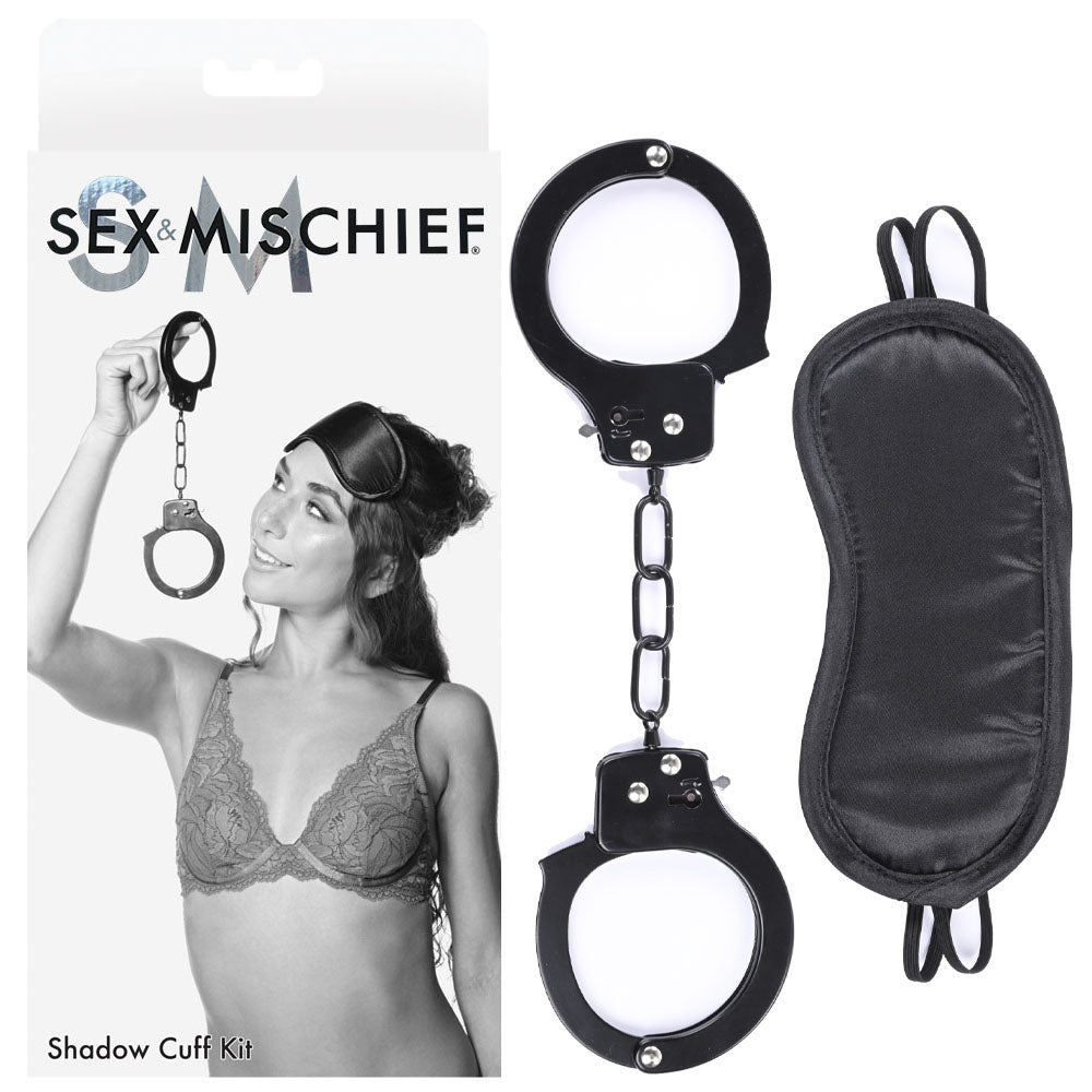 Sex & Mischief Shadow Cuff Kit - Black - 2 Piece Set - Hush Store Sydney 