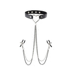 Sex & Mischief Amor Collar with Nipple Clamps - Metal Restraints - Hush Store Sydney 