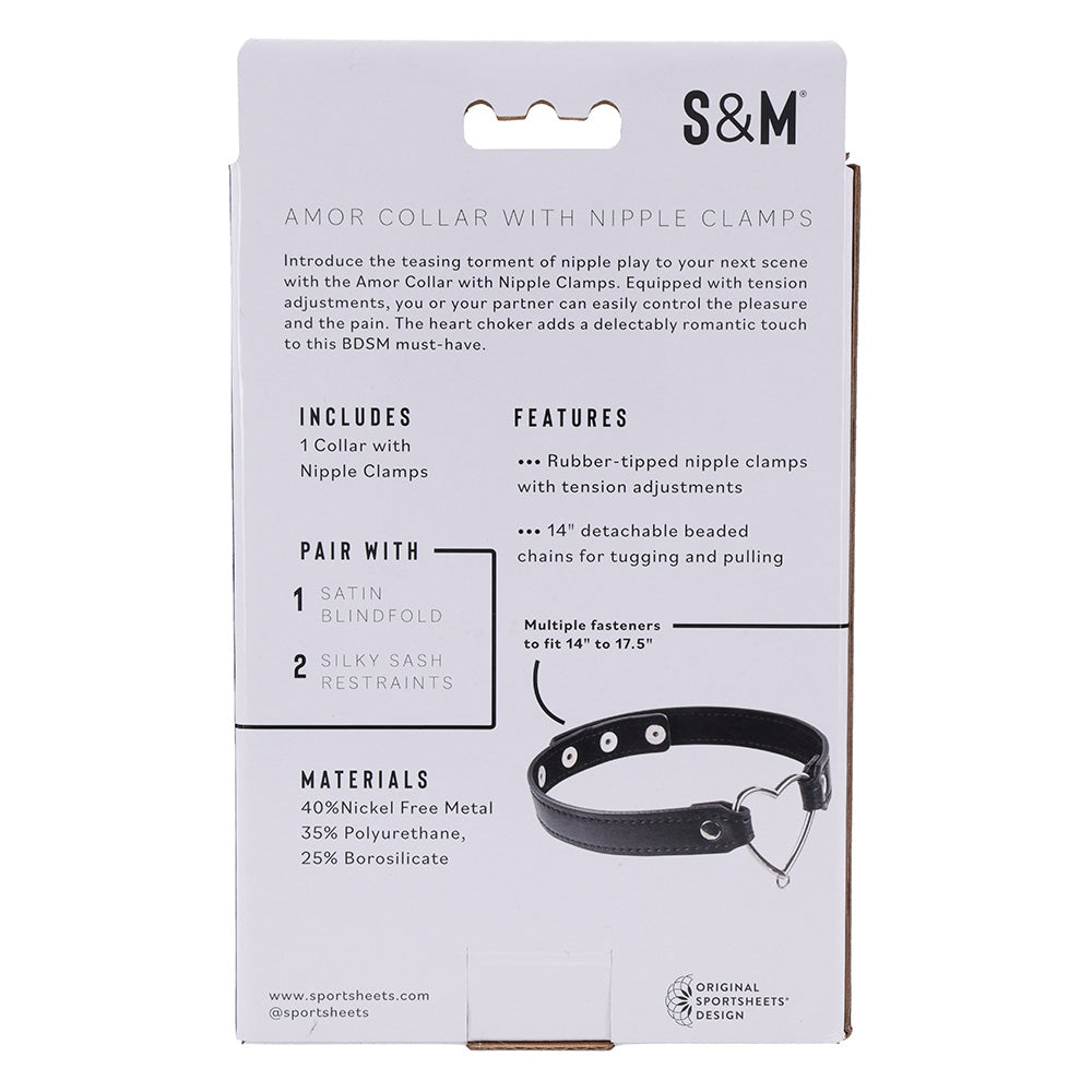 Sex & Mischief Amor Collar with Nipple Clamps - Metal Restraints - Hush Store Sydney 