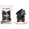 Sex & Mischief Brat Handcuffs - Black/Rose Gold Restraints - Hush Store Sydney 