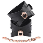 Sex & Mischief Brat Handcuffs - Black/Rose Gold Restraints - Hush Store Sydney 