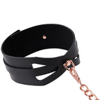 Sex & Mischief Brat Collar & Leash - Rose Gold/Black Restraint - Hush Store Sydney 