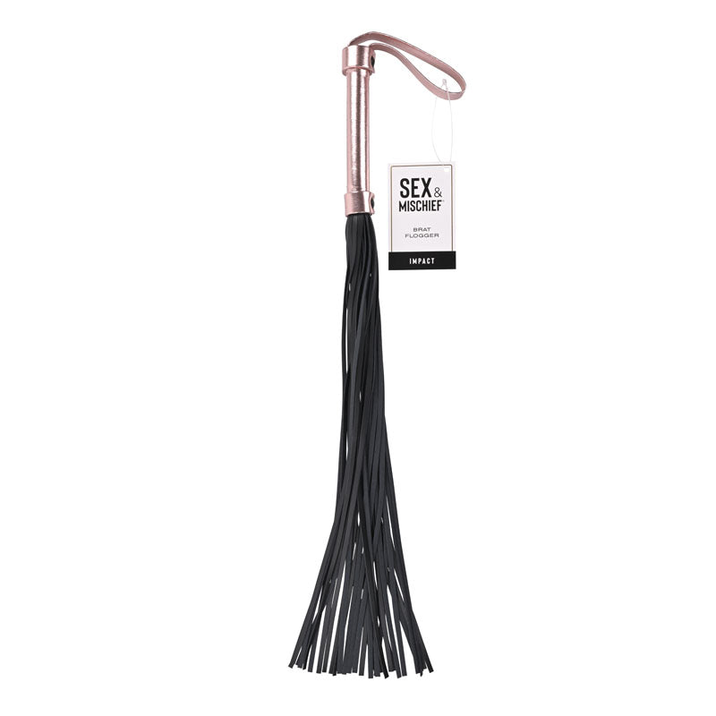 Sex & Mischief Brat Flogger - Rose Gold/Black Flogger - Hush Store Sydney 