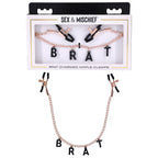 Sex & Mischief Brat Charmed Nipple Clamps - Rose Gold Nipple Clamps with 45 cm Chain - Hush Store Sydney 