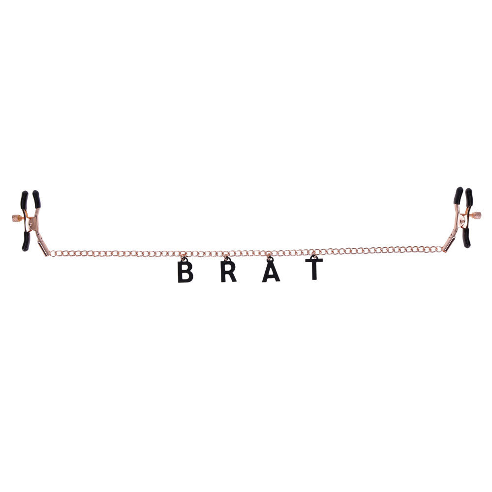 Sex & Mischief Brat Charmed Nipple Clamps - Rose Gold Nipple Clamps with 45 cm Chain - Hush Store Sydney 