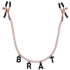 Sex & Mischief Brat Charmed Nipple Clamps - Rose Gold Nipple Clamps with 45 cm Chain - Hush Store Sydney 