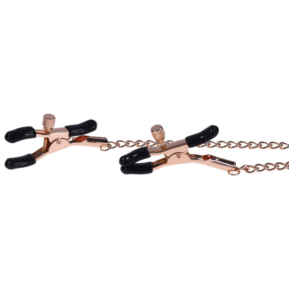 Sex & Mischief Brat Charmed Nipple Clamps - Rose Gold Nipple Clamps with 45 cm Chain - Hush Store Sydney 