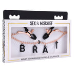 Sex & Mischief Brat Charmed Nipple Clamps - Rose Gold Nipple Clamps with 45 cm Chain - Hush Store Sydney 
