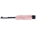 Sex & Mischief Brat Faux Fur Flogger - Black 50 cm Whip with Pink Faux Feather - Hush Store Sydney 