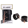 Sex & Mischief Brat Locking Cuffs - Black/Rose Gold Hand Cuffs - Hush Store Sydney 