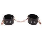 Sex & Mischief Brat Locking Cuffs - Black/Rose Gold Hand Cuffs - Hush Store Sydney 