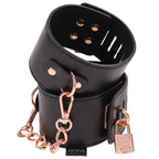Sex & Mischief Brat Locking Cuffs - Black/Rose Gold Hand Cuffs - Hush Store Sydney 