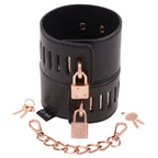 Sex & Mischief Brat Locking Cuffs - Black/Rose Gold Hand Cuffs - Hush Store Sydney 
