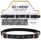 Sex & Mischief Double Buckle Day Collar - Black Collar - Hush Store Sydney 