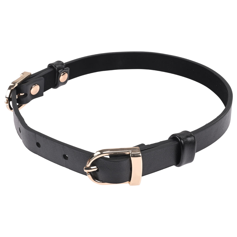 Sex & Mischief Double Buckle Day Collar - Black Collar - Hush Store Sydney 