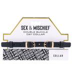 Sex & Mischief Double Buckle Day Collar - Black Collar - Hush Store Sydney 