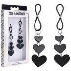 Sex & Mischief Heart Nipple Ties - Black Nipple Restraints - Set of 2 - Hush Store Sydney 