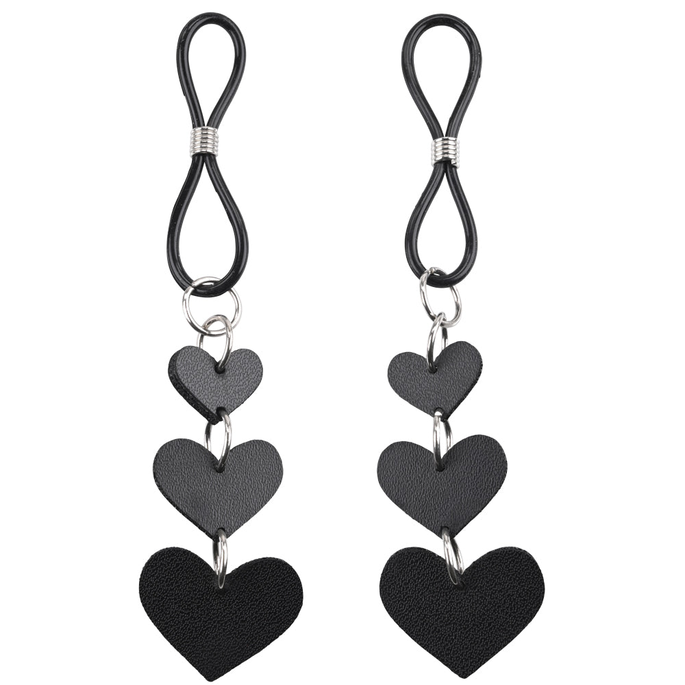 Sex & Mischief Heart Nipple Ties - Black Nipple Restraints - Set of 2 - Hush Store Sydney 