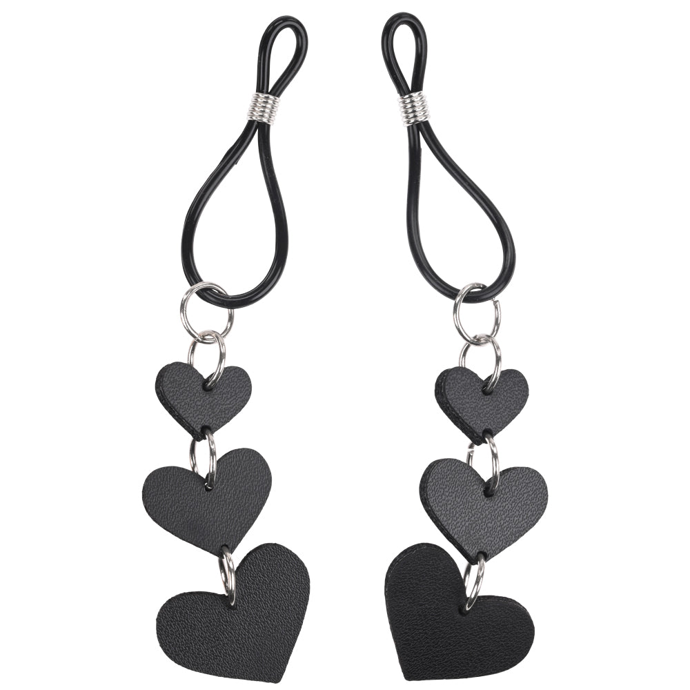 Sex & Mischief Heart Nipple Ties - Black Nipple Restraints - Set of 2 - Hush Store Sydney 