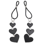 Sex & Mischief Heart Nipple Ties - Black Nipple Restraints - Set of 2 - Hush Store Sydney 