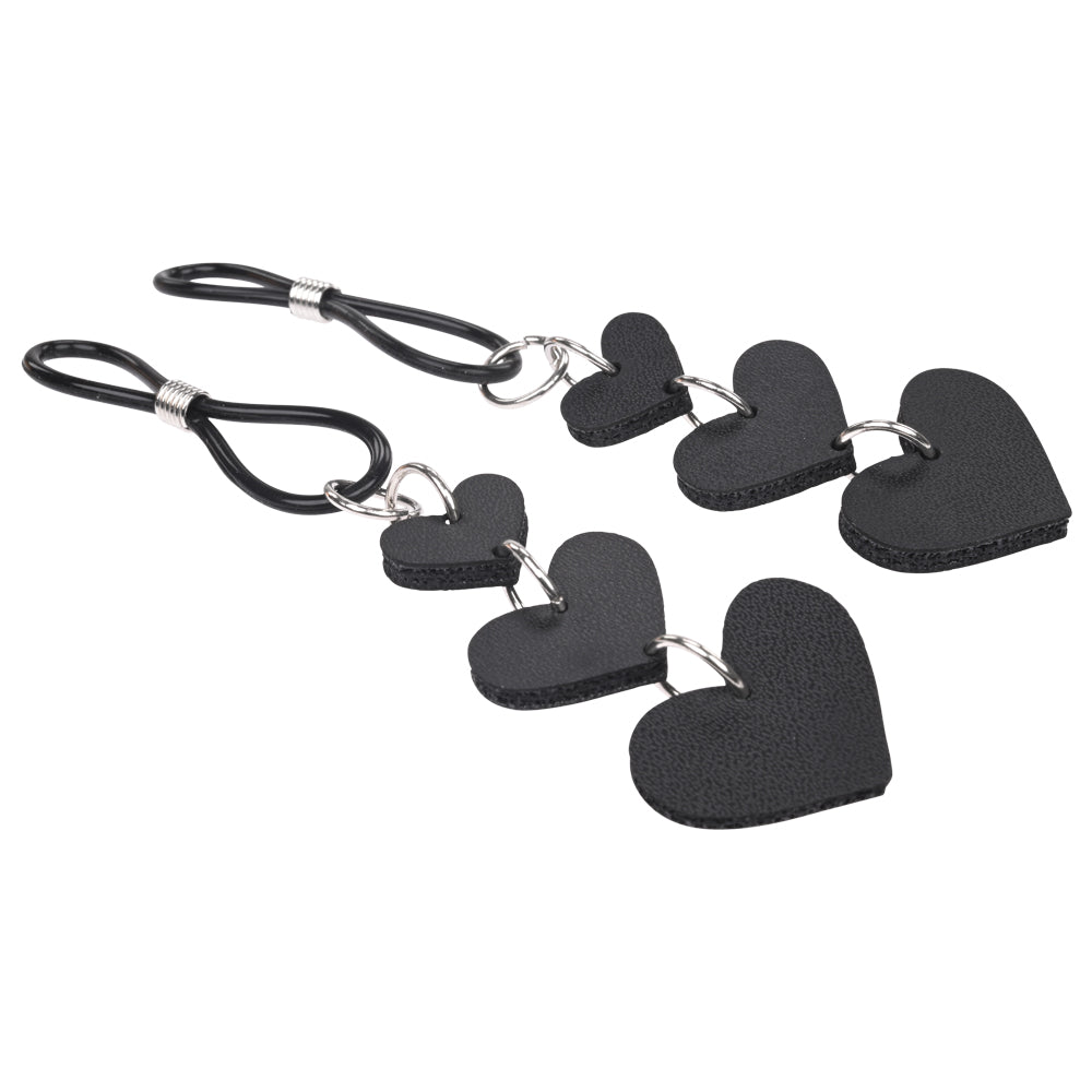 Sex & Mischief Heart Nipple Ties - Black Nipple Restraints - Set of 2 - Hush Store Sydney 