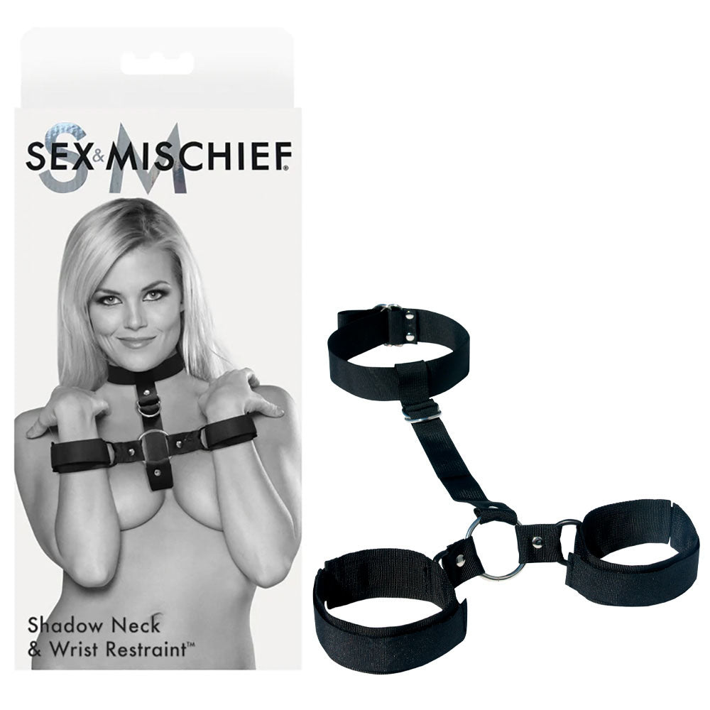 Sex & Mischief Shadow Neck and Wrist Restraint - Black Restraints - Hush Store Sydney 