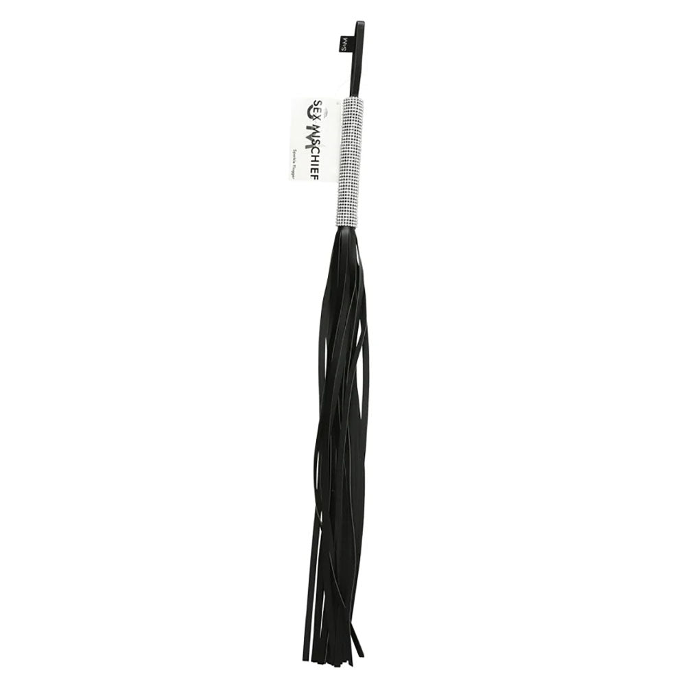 Sex & Mischief Sparkle Flogger - Black/Sparkle 78 cm Flogger Whip - Hush Store Sydney 