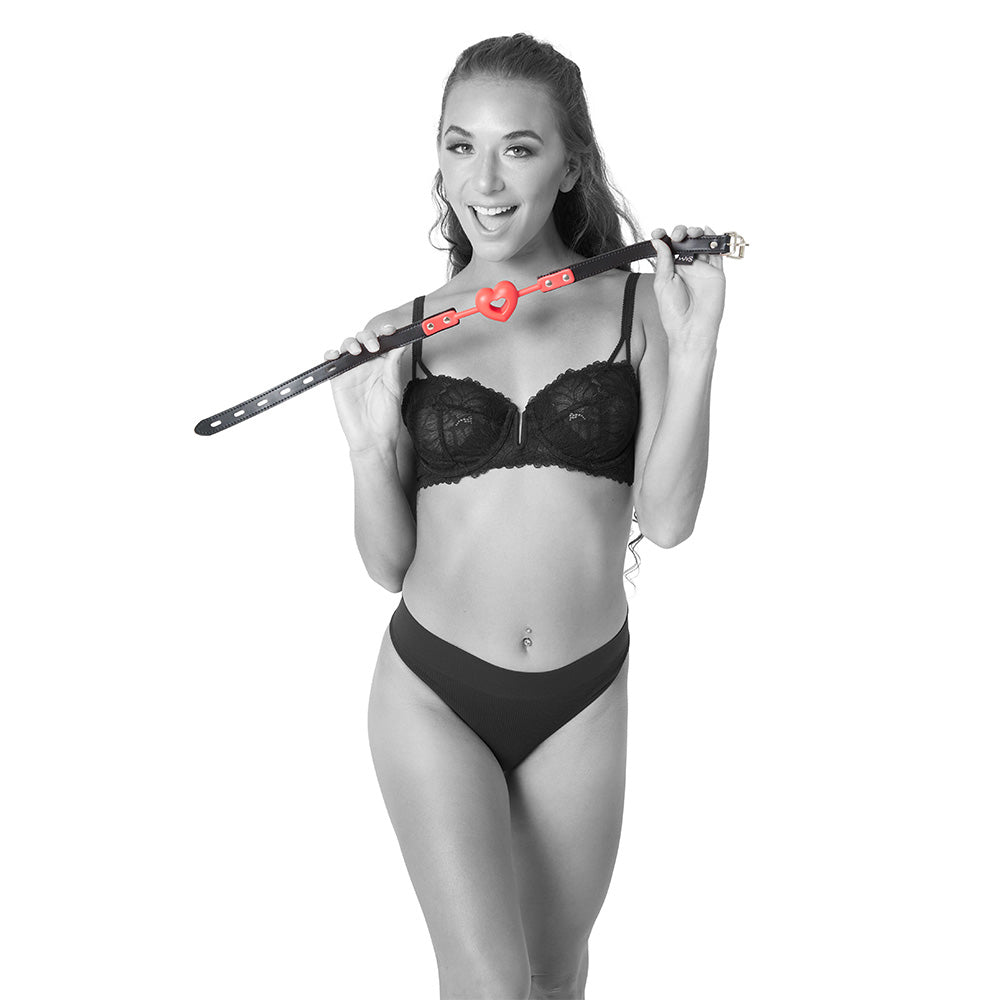 Sex & Mischief Amor Ball Gag - Red/Black Mouth Restraint - Hush Store Sydney 